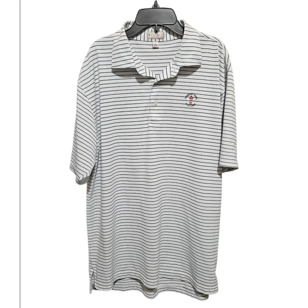Peter Millar‎ Summer Comfort Polo Shirt Mens XL Stripe Harbour Town Golf Links